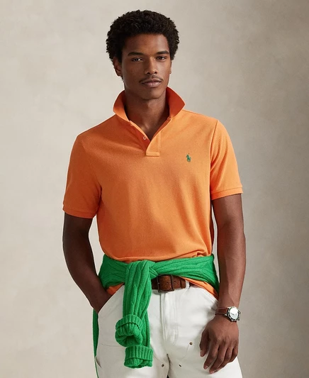 Мужское поло Polo Ralph Lauren Classic-Fit, оранжевое Kona