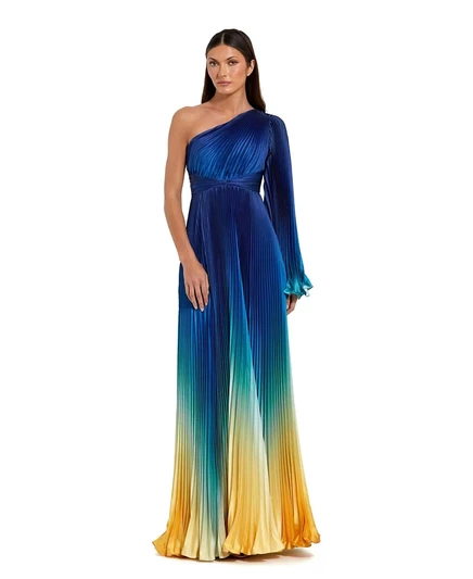 Женское плиссированное платье Mac Duggal, синее