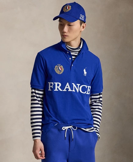 Рубашка поло Polo Ralph Lauren классического покроя из Франции синего цвета