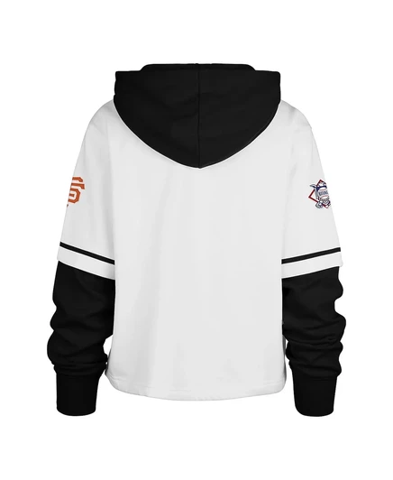 Женский белый укороченный пуловер с капюшоном San Francisco Giants Trifecta от бренда '47. white