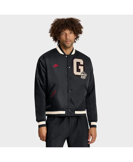 Мужская куртка-бомбер Nike Georgia Bulldogs Legacy на кнопках, черная
