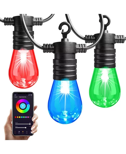 Гирлянда уличная eco4life Smart 14,6 м, 15 RGB, белая