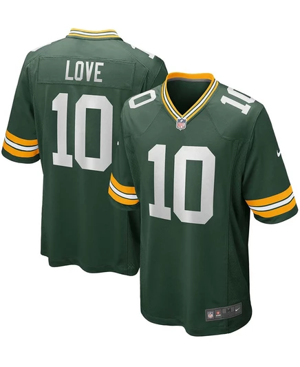 Мужская игровая майка Jordan Love Green Green Bay Packers green