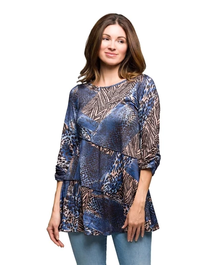 Женская туника 24seven Comfort Apparel с 3/4 рукавом, синяя