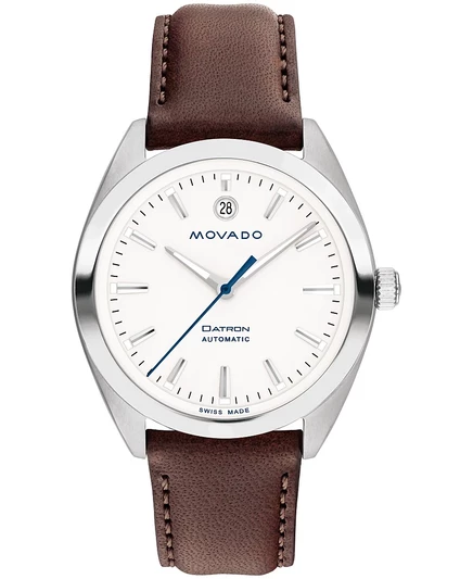 Мужские часы Movado Datron 40 мм автомат, коричневый ремешок