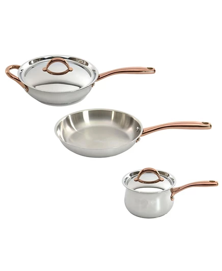 Набор Berghoff 5 пр. с розово-золотыми ручками, серебристый