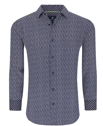 Мужская рубашка Tom Baine Slim Fit, темно-синяя в горошек