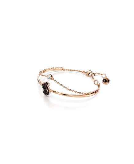 Культовый браслет Swarovski Swan Bangle, черный, цвета розового золота black
