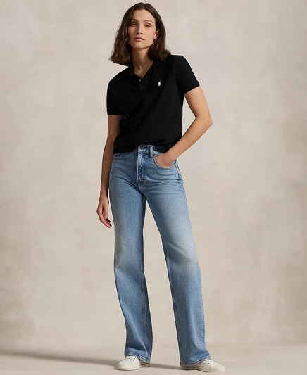 Женское поло Polo Ralph Lauren Classic Fit, черное