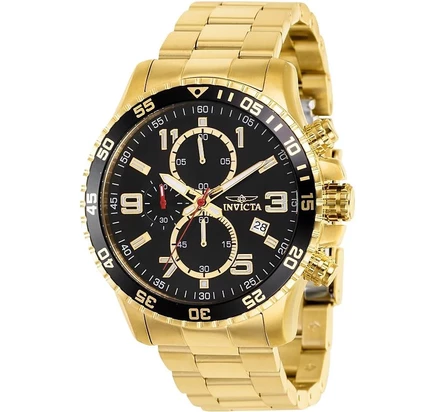Мужские часы Invicta 16932 Specialty с многофункциональным кварцевым циферблатом золотистого цвета