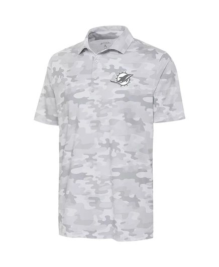 Мужская поло Antigua Miami Dolphins Logo Collide, белая