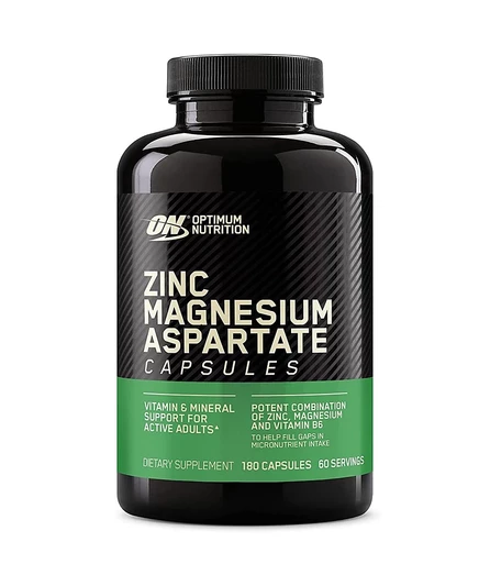 Витаминные капсулы Optimum Nutrition с аспартатом цинка и магния, 180 капсул, 60 порций черного цвета