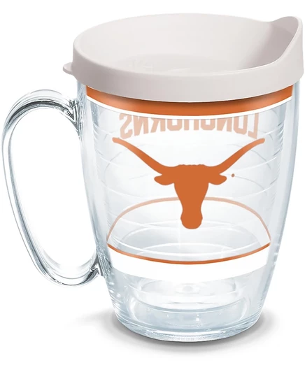 Tervis Texas Longhorns - Tradition Made in USA, Дорожный стакан с двойными стенками, сохраняет напитки холодными и горячими, 16 унций, Кружка с ручкой, Классическая