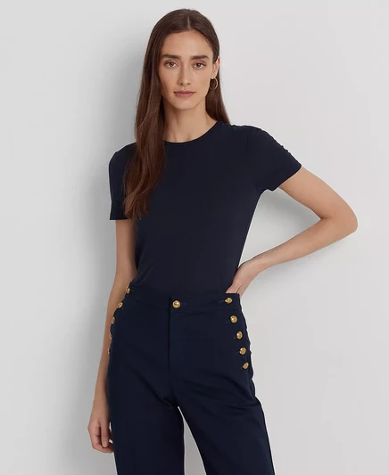 Футболка из эластичного трикотажа lauren navy