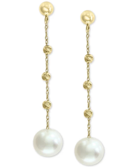 Женские серьги-подвески EFFY с жемчугом 8 мм, 14k, золотые