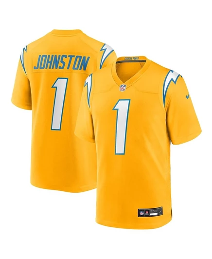 Мужская футболка Nike Quentin Johnston Chargers, золотая