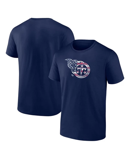 Мужская футболка Logo Athletic Tennessee Titans с флаговым логотипом, темно-синяя