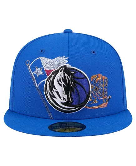 Мужская кепка New Era синего цвета Dallas Mavericks State Stitch 59 размера 