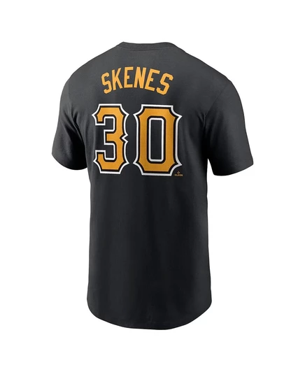 Черная футболка с именем и номером Paul Skenes Pittsburgh Pirates от Nike для больших мальчиков и девочек black