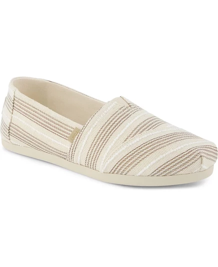 Женские слипоны TOMS на плоской подошве коричнево-бежевого цвета