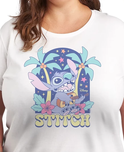 Футболка с изображением гавайской гитары Hybrid Apparel Plus Size Lilo Stitch white