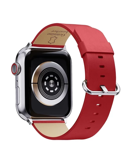 Ремешок из натуральной кожи Waloo для Apple Watch red