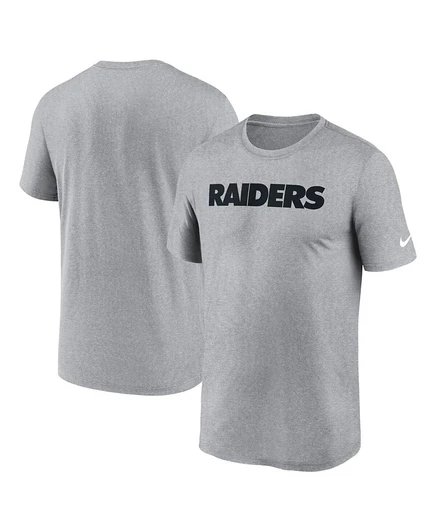 Мужская футболка Nike Heather Gray Las Vegas Raiders Prime Time Legend с надписью Wordmark Performance gray