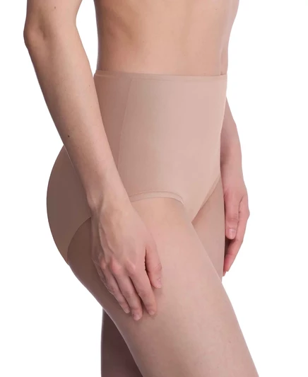 Короткое хлопковое нижнее белье Natori Women's Bliss Bare из хлопка с высокой талией 778346 cafe