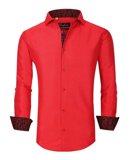 Мужская рубашка Azaro Uomo Slim Fit, горох, красная