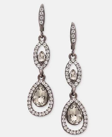 Женские серьги Givenchy двойные, темно-серые