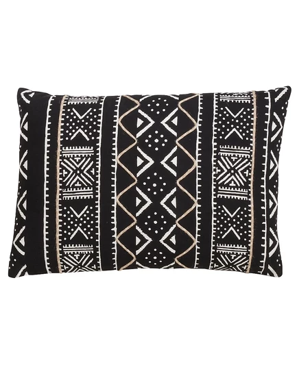 Декоративная подушка Saro Lifestyle Mud Cloth 35×51 см, черная
