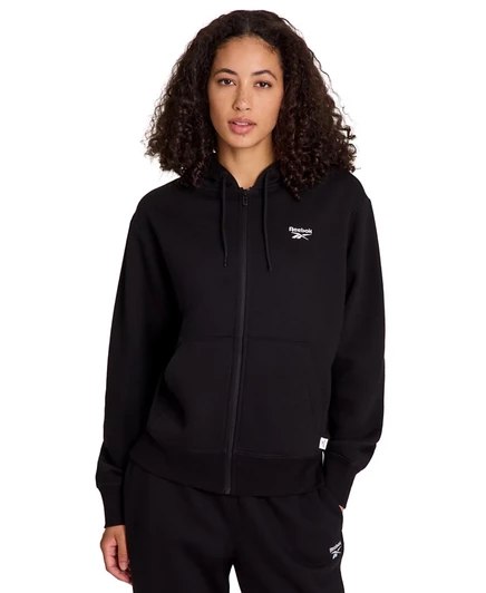 Женская толстовка Reebok Vector на молнии с капюшоном, черная