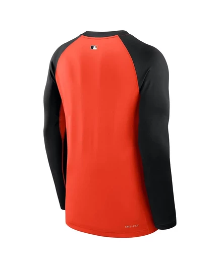 Мужская оранжево-черная футболка Nike Baltimore Orioles Authentic Collection Game Time Raglan Performance с длинным рукавом от Nike orange, black