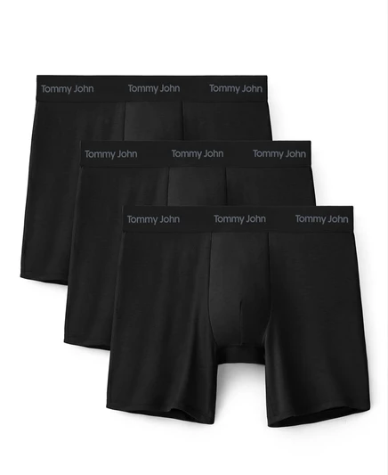 Мужские боксер-брифы Tommy John Luxe Modal 6″ 3 шт., черные