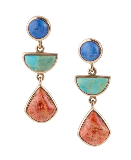 Линейные серьги Barse Bronco с несколькими камнями multi-stone