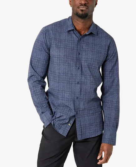 Мужская рубашка Kenneth Cole Slim Fit, в синюю клетку