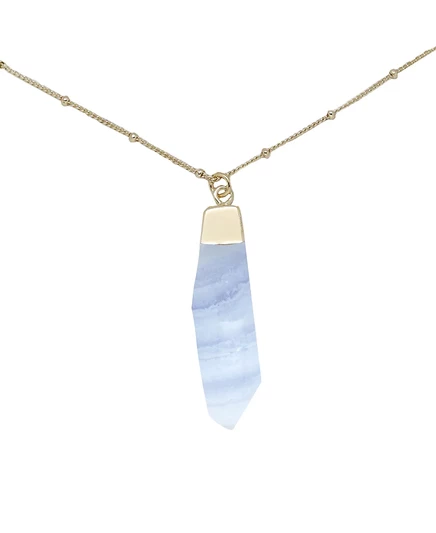Ожерелье с подвеской из заряженного камня blue agate