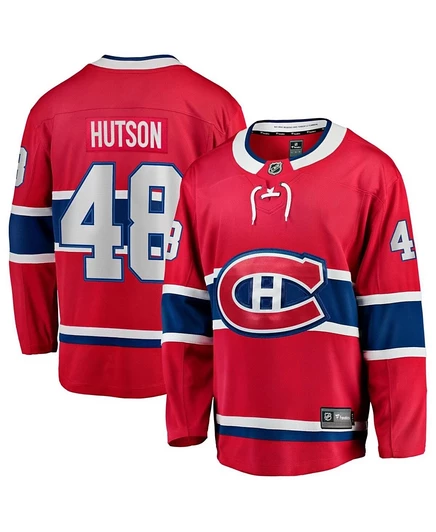 Мужской хоккейный джерси Fanatics Lane Hutson, красный