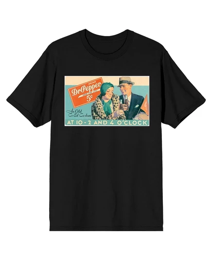 Винтажная рекламная черная футболка с коротким рукавом Dr. Pepper Big & Tall-4XL black