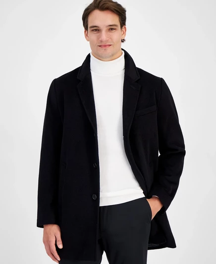 Мужское пальто Michael Kors Car Coat шерстяное, черное