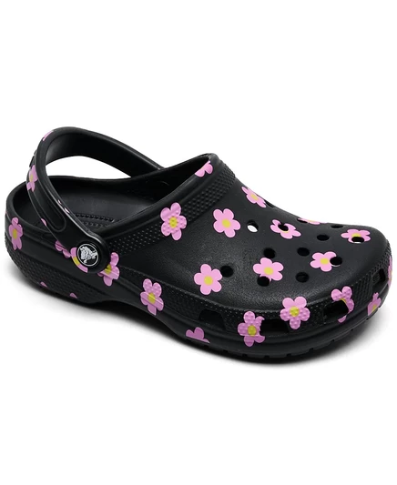 Классические сабо Crocs Little Girls Flowers от Finish Line черного цвета