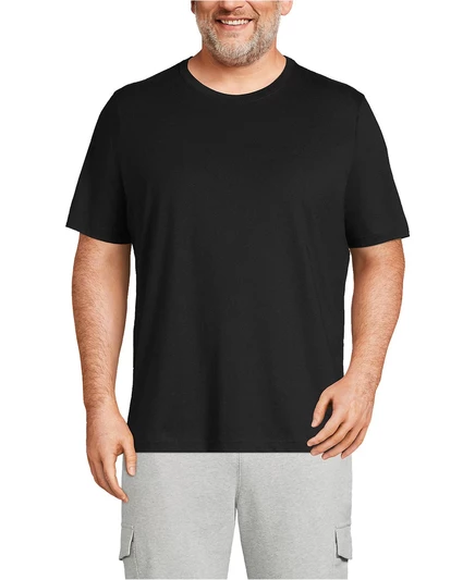 Мужская футболка Lands'End Big and Tall Super-T с коротким рукавом  black