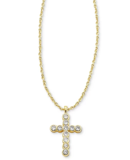 Колье Kendra Scott с крестом и кристаллами, 19″, золотистое