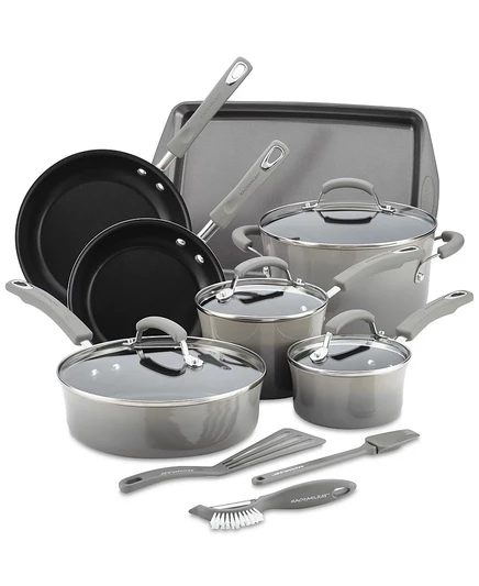 Набор посуды Rachael Ray Classic Brights, 14 предметов, серый