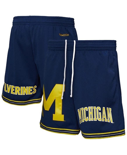 Мужские шорты Mitchell & Ness Michigan сетчатые, синие