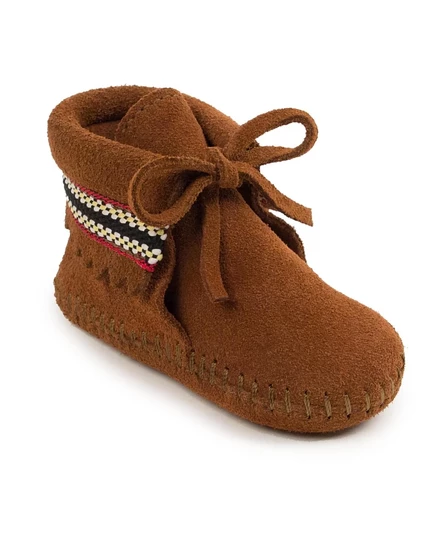 Пинетки Minnetonka Baby Suede Braid, коричневые