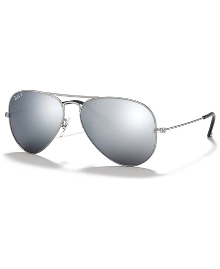 Унисекс солнцезащитные очки Ray‑Ban RB3025 авиатор, поляризованные, серебристые