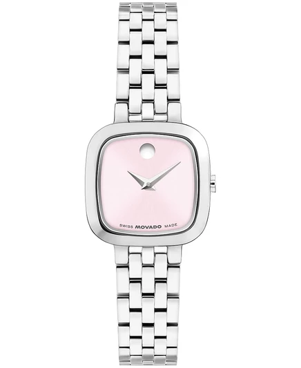 Швейцарские кварцевые часы из нержавеющей стали Movado Women's Museum Classic Cushion, серебро 22 мм
