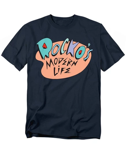 Мужская футболка с ретро-логотипом Rocko's Modern Life от Rocko's Modern Life navy