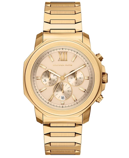 Мужские часы Michael Kors Prescott Chronograph золотистого цвета из нержавеющей стали, 44-миллиметровое золото